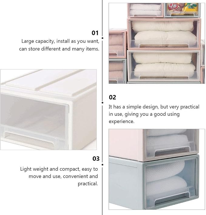 Zerodeko 1pc Stackable Storage Box Drawer-type Organizer for Clothes Shoes Toys Versatile Container for Home Organization Practical Space-saving