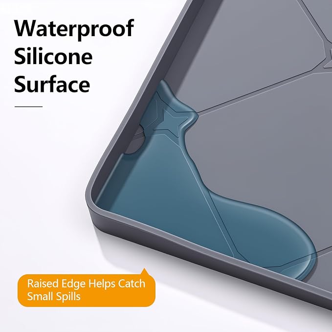 Dog Pee Pad Holder Tray, Silicone Mat 40 x 22 in, Raised Edge | Raised leakproof edge, waterproof silicone, easy-clean surface, for puppy training, senior dogs, home use