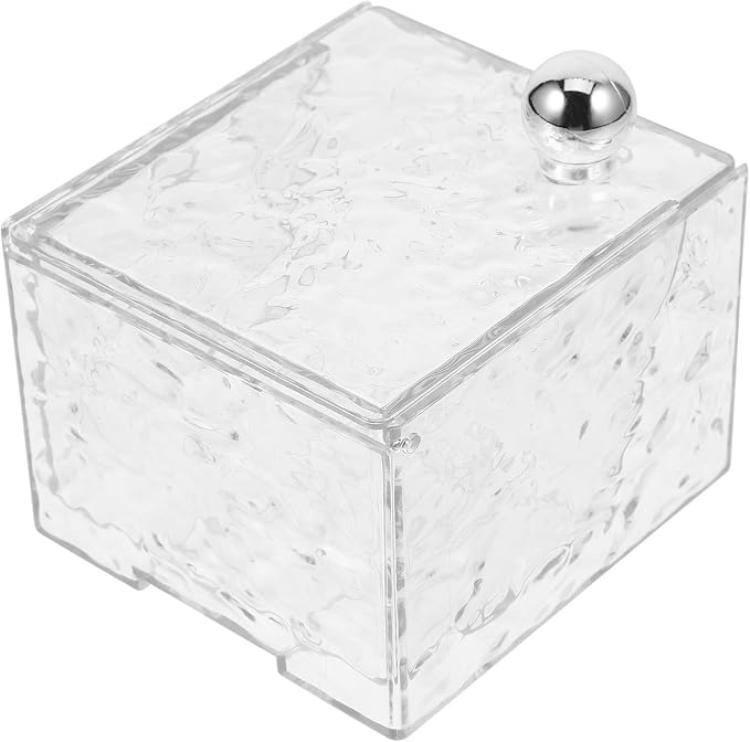 Sosoport Wall Mounted Cotton Pad Organizer Box with Flip Lid Large Capacity