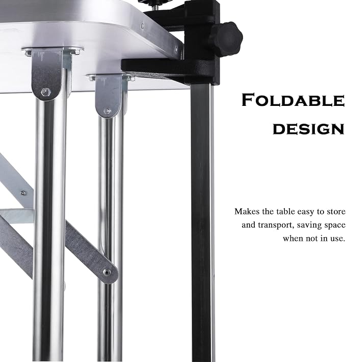 SoarFlash Pet Dog Grooming Table Foldable,Heavy Duty Foldable Pet Grooming Table with Arm & Noose & Mesh Tray, Maximum Capacity Up to 330lbs, 42inch, Blue