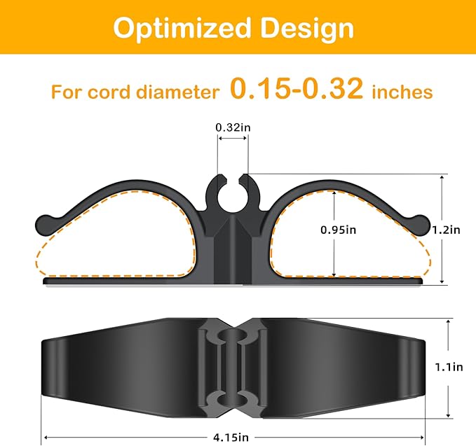 Daisyhome Cord Organizer for Kitchen Appliances-6PCS, Adhesive Cord Holder | Appliance Cord Organizer stick on, Small Kitchen Appliances Cord keeper, Cord Winder for Pressure Cooker, Stand Mixer