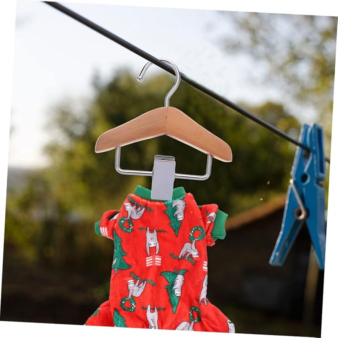 Happyyami 2pcs Dog Hangers Pet Clothes Hanger Rack for Dogs Cat Organizer Skirt Hanging Clip for Pants