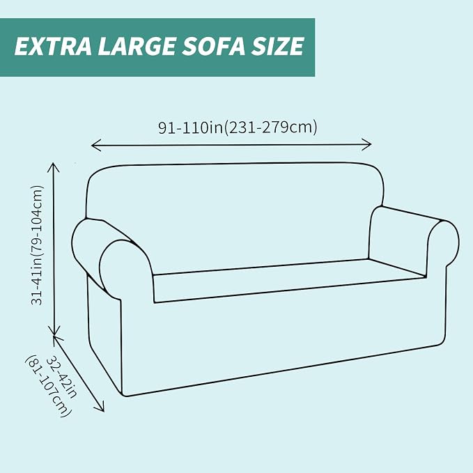 YEMYHOM Couch Cover Latest Jacquard Design High Stretch Extra Large Sofa Covers Pet Dog Cat Proof Oversized Slipcover Non Slip Magic Elastic Furniture Protector (X Large, Black and White Checkered)