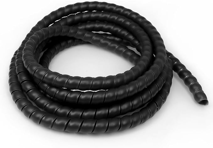 Spiral Cable Wrap, 10ft Cable Sleeves for Cords, Flexible Cable Management Sleeve for Computer, Power, Audio & Video Cords (Black, 9/16")