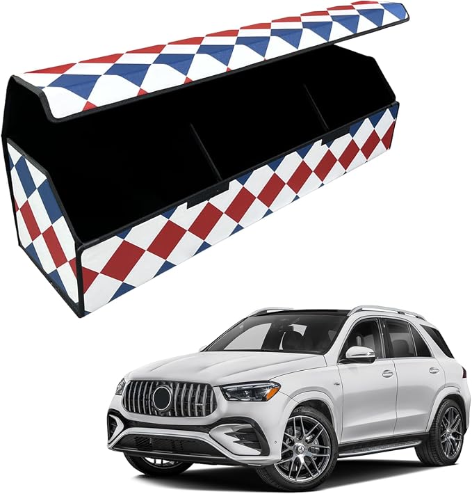 Car Trunk Organizer for For Benz AMG GLE - Custom Fit，Large Space Outdoor Trunk Organizer with Leather,Hook and Loop Fastener,4-Layer Cover,For Benz AMG GLE 53 2021-2025