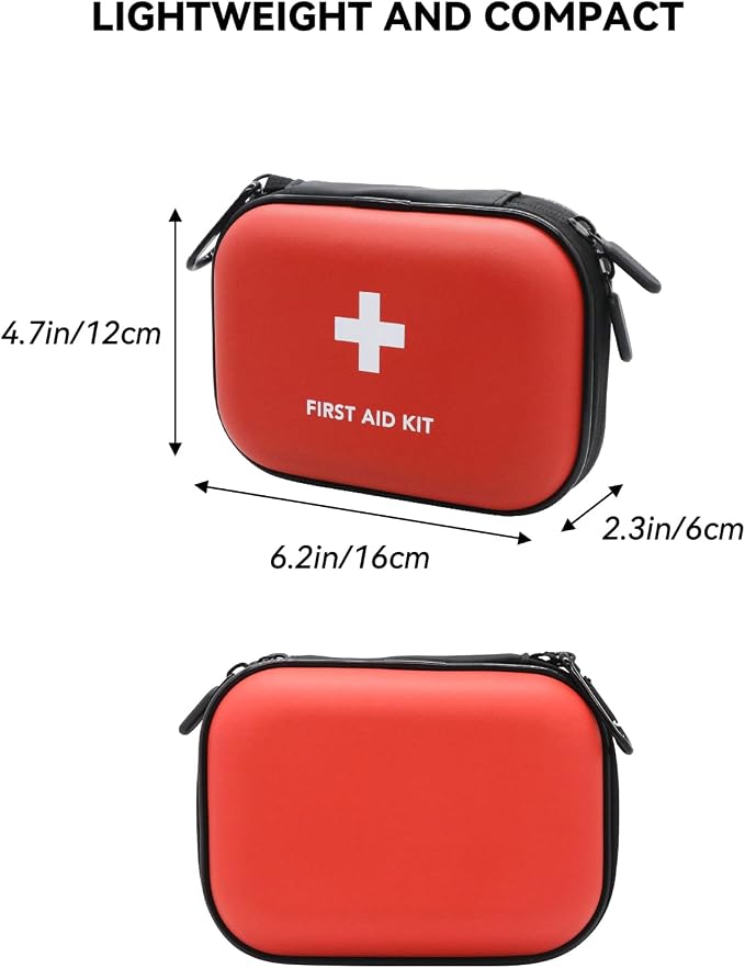 Faylapa Home Car Empty First Aid Bag, 6.2x4.7x1.9 inches Camping Waterproof Case for Travel, Boat, Office, Sports, Hiking, Outdoor (Bag Only)