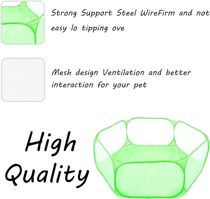Small Animals Playpen, Portable Pop-up Open Interactive Pet Tent, Indoor Outdoor Fence for Rabbits, Guinea Pig, Hamster, Chinchillas, Kittens, Puppies
