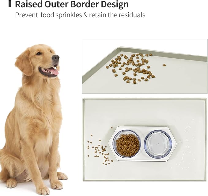 Silicone Dog Food Mat Waterproof Pet Feeding Tray for Small Medium Dogs