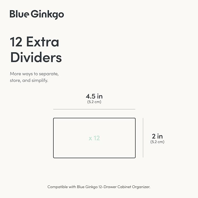 Blue Ginkgo 12-Drawer Cabinet Dividers, 12-Pack