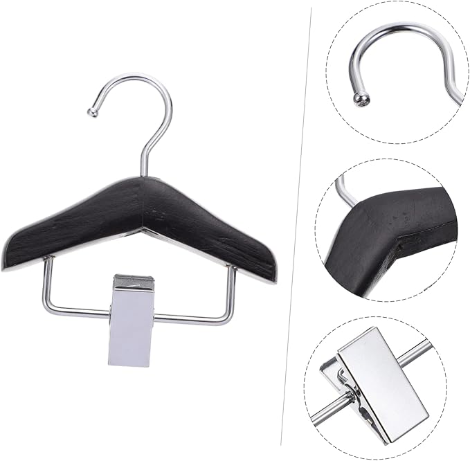 1pc Pet Pants Clip Rack for Dogs Lightweight Plastic Pet Apparel Hanger for Clothes and Pants for Organizing Puppy Clothing Closets Black