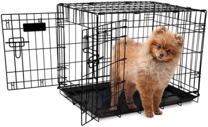 Precision Pet Products Two Door Wire Dog Crate, 24in, for Pets 15-30lbs | Provalue Design with 5-Point Locking System