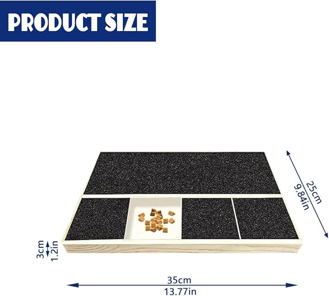 Dog Nail Scratch Pad with Treat Box & Pet Nail Clipper, Interactive Training Tool for Filing Dog Nails, Best for Small Dogs & Puppies, Not A Chew Toy