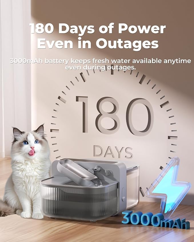 Invengo No-Filter Wireless Cat Water Fountain, 3.5L Stainless Steel Pet Fountain for Cats & Dogs – Wastewater Separation, Auto Refill, Ultra-Quiet 3000mAh Battery, Indoor Smart Water Dispenser