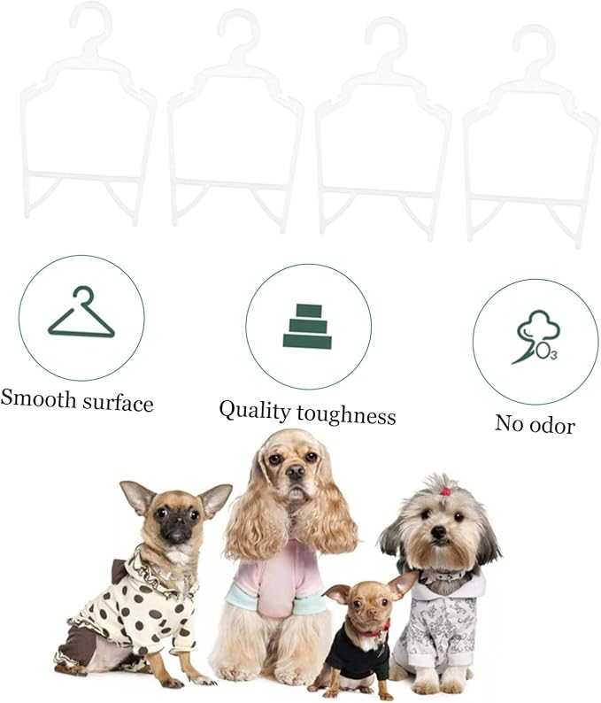 VICASKY 10Pcs Pet Apparel Hangers Durable Dog Clothes Organizer Lightweight Hanging Rack for Cat Dog Clothing for Compact Storage and Easy Organization