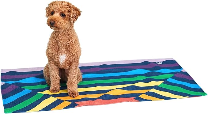Dock & Bay Pet Towel - Super Absorbent & Quick Drying Dog Towels with Bag - 100% Recycled - Pups with Pride, Medium (90x50cm, 35x19)