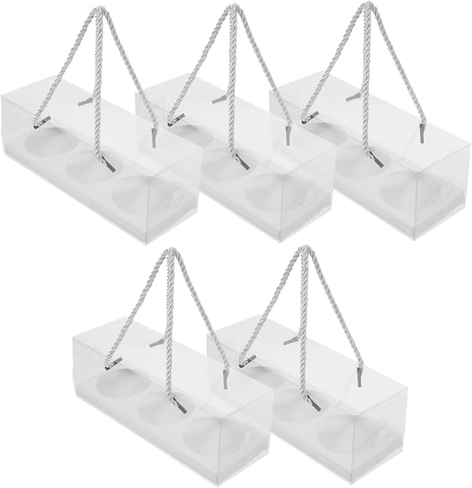 CIYODO Pet Storage Boxes Simple Elegant Design with String White 5pcs Portable Better Protection Effect, Bulk Packing Boxes for Wedding and Birthday