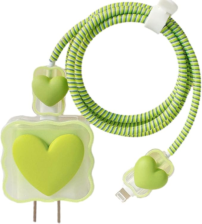 ZOSTLAND 5 in 1 DIY 18W 20W Heart Shape Protector Data Cable USB Charger Line Earphone Wire Saver Organizer Compatible with iPhone 11 12 13 14 15 Pro Max