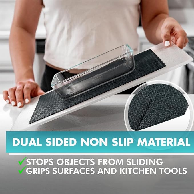 Shelf Liner, Drawer Liner & Kitchen Cabinet Liner – Thick Waterproof Rubber Refrigerator Liners, Fridge Mat, Wire Shelf Cover for Dresser, Pantry, Bathroom, Closet & Toolbox