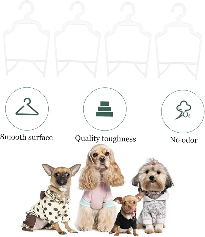 Happyyami 10pcs Pet Hangers for Dog and Cat Clothing Pp Material Lightweight Design Compact for Organizing Pet Apparel and Accessories