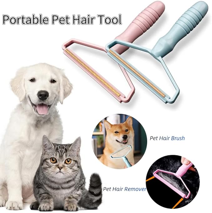 Portable Fabric Shaver, Pet Hair Remover, Manual Lint Remover, Dog Cat Hair Remover for Carpet, Clothes, Furniture, Couch Blue 1pcs