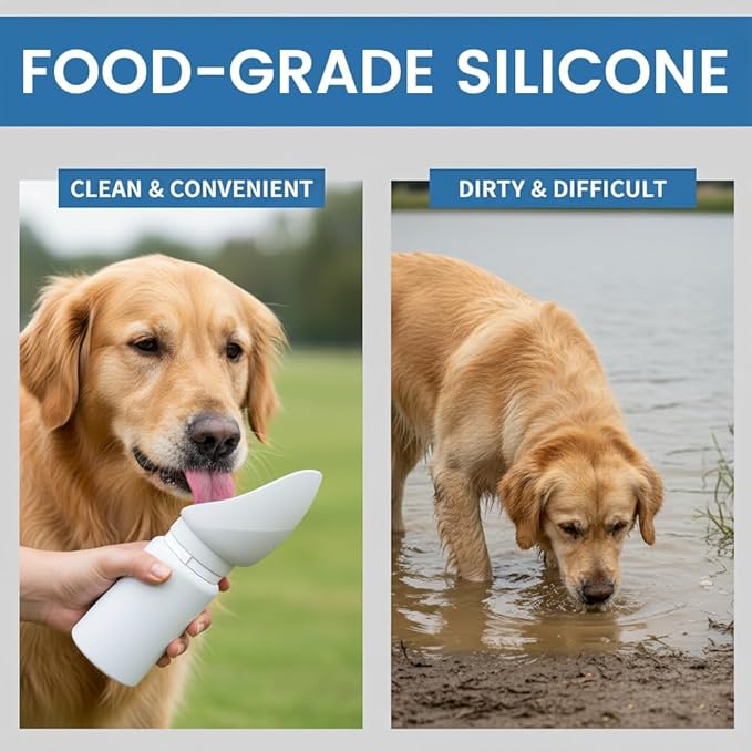 Portable Foldable Pet Dog Water Bottle - Essential for Outdoor Adventures and Daily Walks, One-Click Water Feeding, Ultra-Convenient Space-Saver