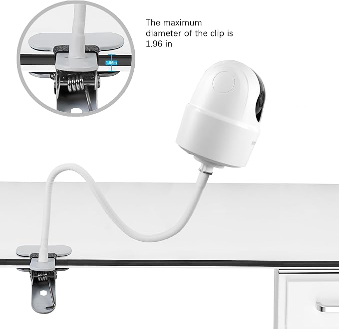 HOLACA Camera Clamp Mount for Imou 2K WiFi Security Camera Indoor Pet Dog Baby Camera and Other Standard 1/4 Threaded Hole Cameras for Crib Nursery Pillars (Clamp)