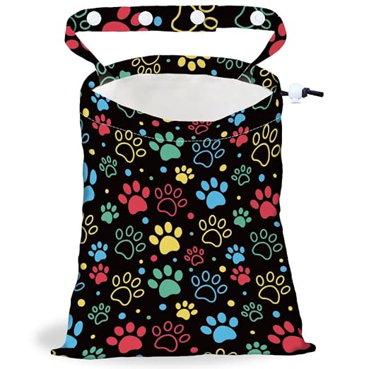 Cat Paw Strap Drawstring Car Trash Bag Hanging Garbage Bag with Snap Buttons Car Back Seat Trash Storage Portable Dustbin Vehicle Trash Can Bag for Vehicle Accessories Travel Camping