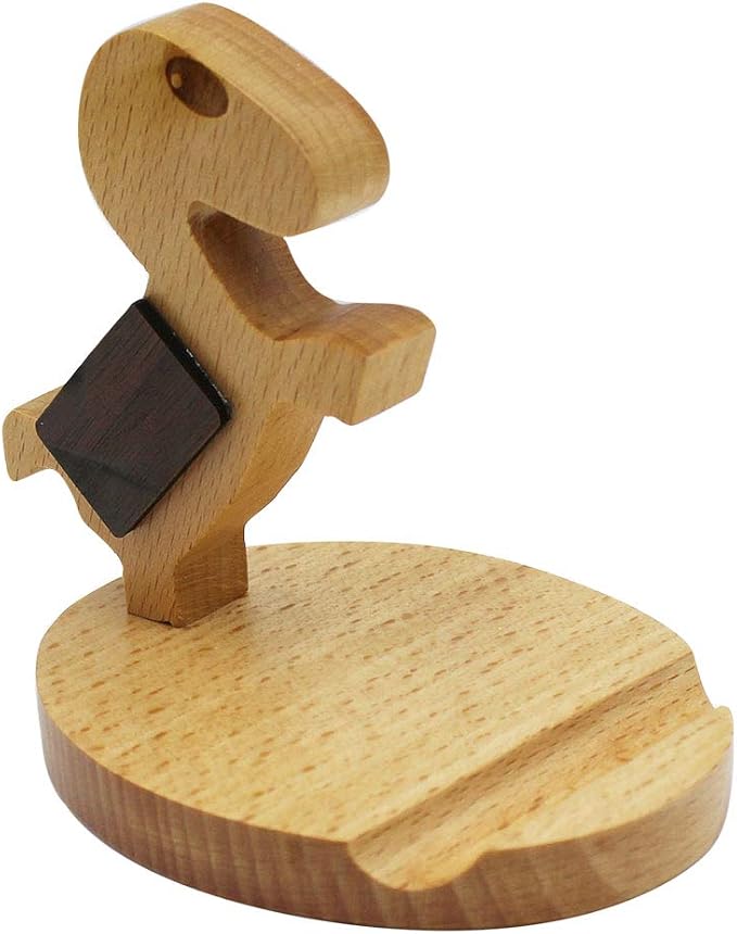 Cute Horse Cellphone Holder Stand Wooden Smartphone Desk Holder for All Mobile Phones Animal Phone Stand Desk Ornament