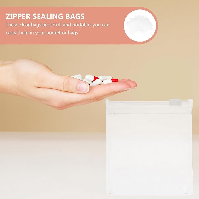 Ciieeo 24pcs Small Eva Sealable Pill Bags Travel Medicine Container Portable Pills Organizer Pouches for Daily Medication and Pet Storage