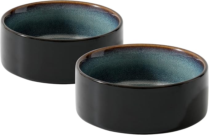 Havniva Cat Bowls Set of Two, 6.1” Ceramic Cat Food Bowls, Cat Water Bowl | Cat Food and Water Bowl Set, Non-Slip Base, Food-Grade Ceramic, Wide Opening, Dishwasher Safe, Pet Bowls Whisker Friendly