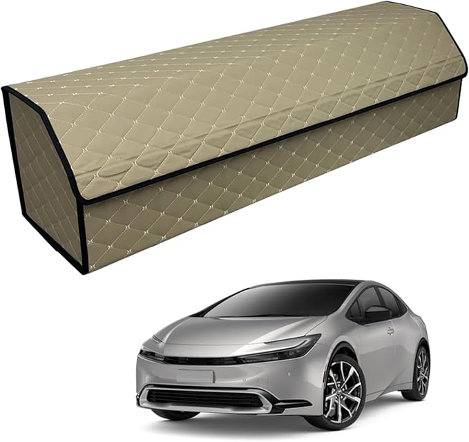 Car Trunk Organizer for For Toyota Prius Prime - Custom Fit,Large Space Outdoor Trunk Organizer with Leather,Hook and Loop Fastener,4-Layer Cover,For Toyota Prius Prime 2023-2025