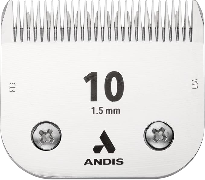 Andis 64315 ceramicEDGE Detachable Blade Size 10 – Carbon Steel Pet Clipper Blade, Cooler Running, Professional Grooming Performance