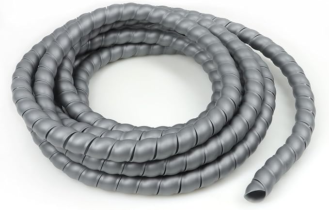 Spiral Cable Wrap, 10ft Cable Sleeves for Cords, Flexible Cable Management Sleeve for Computer, Power, Audio & Video Cords (Grey, 5/16")