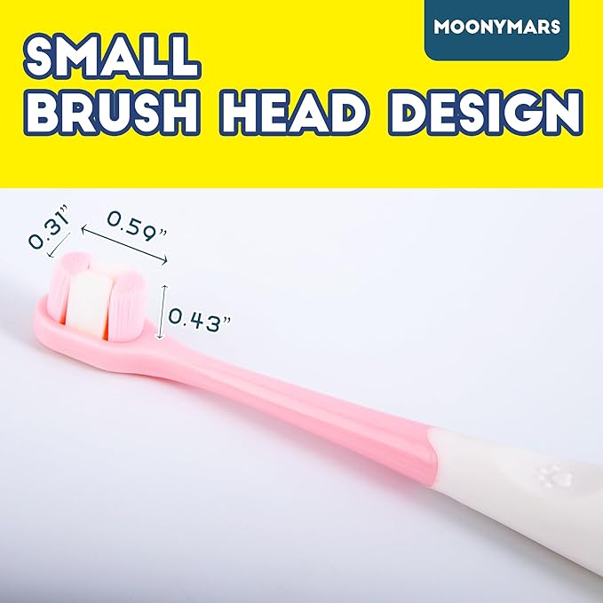 Small Dog Toothbrush, Puppy & Cat Tooth Brushing Kit, Ultra Soft Head Teeth Brush for Kitten & Tiny to Medium Pet, Doggy Toothbrushes Deep Dental Clean, 1 PCS, Blue