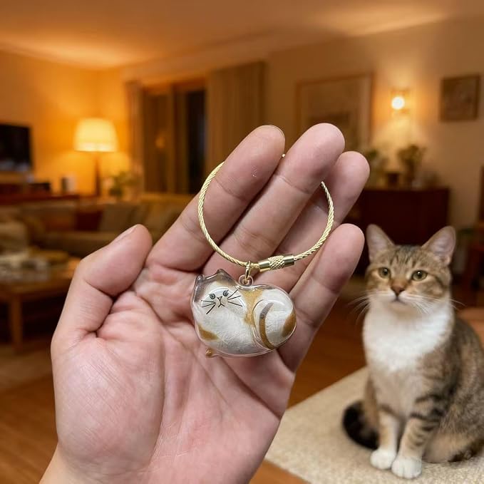 Cat Hair Storage Keychain,Transparent Cat and Dog Hair Storage Capsule,Welldonepet Cats Hairs Keychain