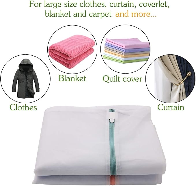 Tenn Well 2Pk 43x35" Extra Large Mesh Laundry Bags Jumbo for Blankets | Mesh bags for delicates, coats, blankets, bedding, toys, pet items, washing machine safe