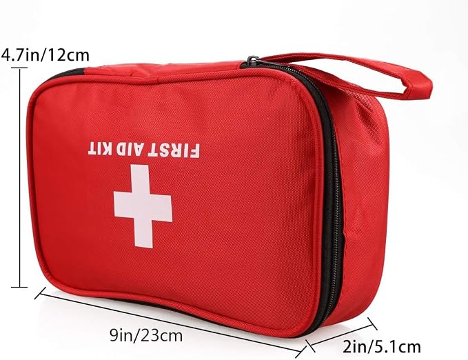 Compact First Aid Empty Pouch,Nylon Lightweight First Aid Bag for Emergency at Home, Office, Car, Outdoors, Boat, Camping, Hiking(Bag Only)