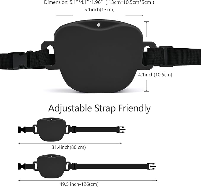AUDWUD Magnetic Silicone Dog Treat Pouch with Adjustable Belt | Fits All Waist Sizes.Hands free with adjustable strap 31"-49.5",Magnetic spill proof seal for active,flexible