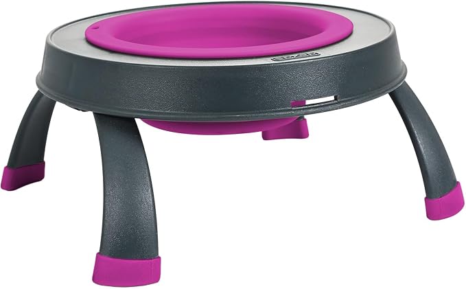 Dexas Pets Single Elevated Pet Feeder/Pet Bowl, 4 Cup Capacity, Fuchsia, Large/4 Cup Capacity