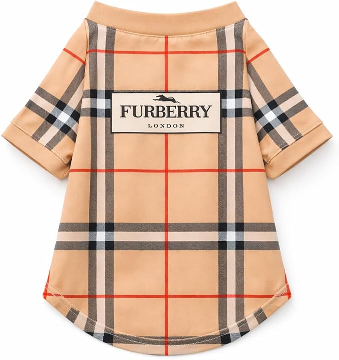 Dog T-Shirts for Small Dogs, Designer Dog Clothes, Luxury FurberryTee | Dog T-shirts for small dogs; soft lightweight designer dog clothes with luxury comfort for Chihuahuas, Yorkies and Dachshunds