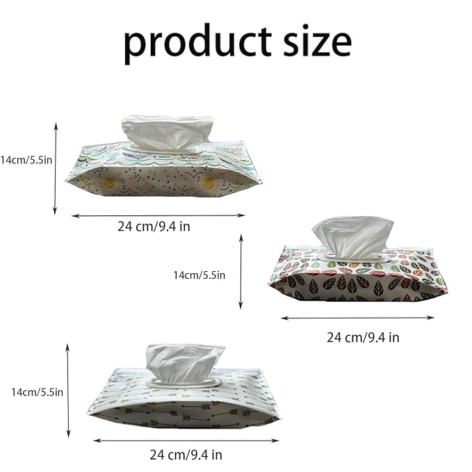3 Pack Baby Wipes Dispenser,Reusable Portable Wipe Holder,Travel Wipes Pouch Baby Wipes Containe,Wet Wipe Bag for Baby or Personal