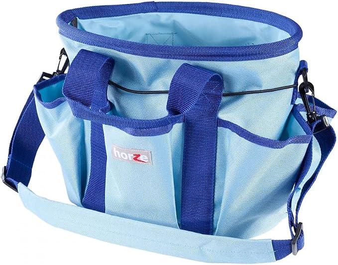 HORZE Grooming Tote Bag for Horses, Dogs with Shoulder Strap and 6 Pockets for Supplies | 12" x 8" x 9"