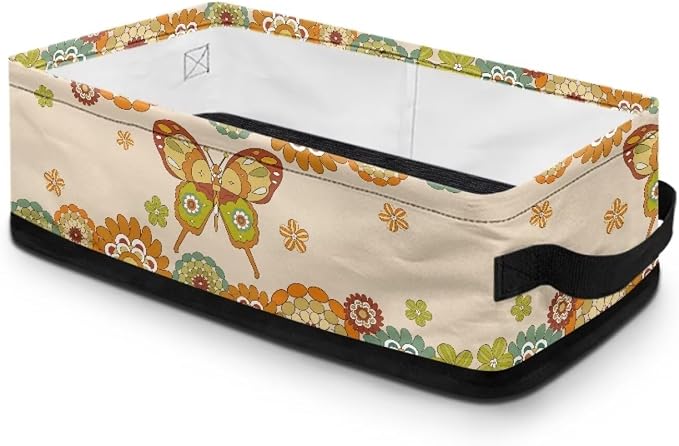 Butterfly Bohemian Toilet Paper Storage Basket for Back of Toilet, Decorative Bathroom Baskets Toilet Paper Baskets for Organizing Toilet Tank Baskets Tray Bathroom Accessories