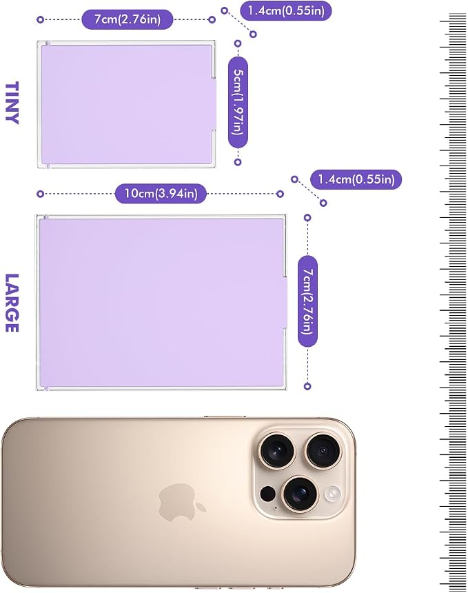 2-in-1 Diamond Art Trays With Lids,Anti-static Diamond Art Storage Containers, Diamond Art Accessories Diamond Painting Trays with Lids & Line-Up, Box Package (Clear Purple, 15 piece Tray Kit)
