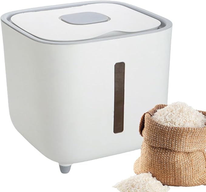 Grain Dispenser Large Stackable Lidded Household Food Storage Box | Food Container for Grains Flour Sugar Beans Cereal Dry Goods Nuts Medicinal Materials Pasta Coffee Lentils Kernels Herbs
