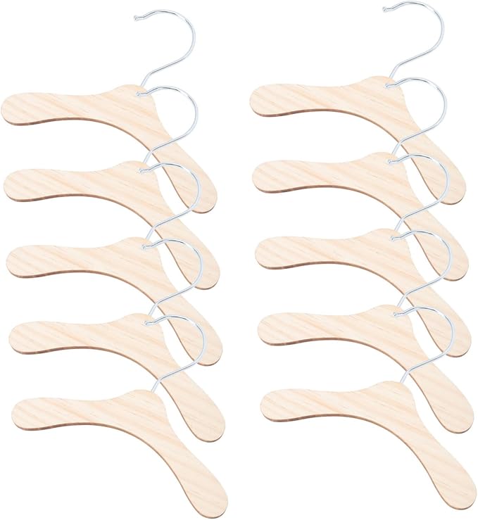 Generic Neat Wooden Hangers 10pcs Set 16cm Dog Clothing Hanger Pet Apparel Organizers
