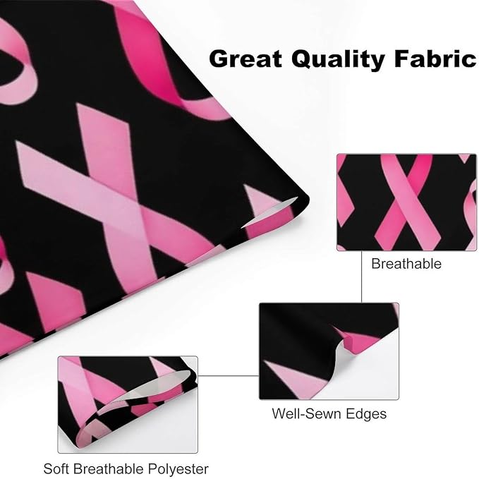 Soft and Lightweight Pet Accessories Scarf Breast Cancer Awareness Ribbons Pink for Small, Medium, Large Dogs and Cats Camping, Hiking, Casual Daily Use