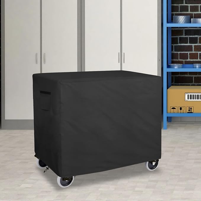 Bitubi Service Cart Cover for 500-Pound Capacity Service Utility Cart,Heavy Duty Waterproof Utility Cart Cover - 35''L x 18.5''W x 31''H(Black)