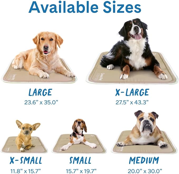 The Green Pet Shop Cool Pet Pad - Medium, Iced Latte - Self-Cooling, Pressure Activated Mat for Dogs & Cats from 21-45 lbs - Non-Toxic Gel, No Water Needed