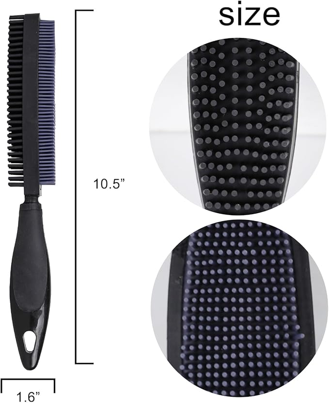 Rubber Pet Hair Removal Brush, Dogs Cats Hair Lint Remover Tool Massage Bath Comb Brush for Cleaning and Grooming (Yellow and Black)